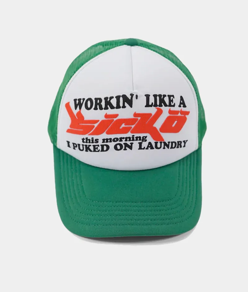 Sicko Laundry Trucker Hat Green/White | Upto 30% Off