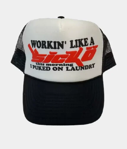 Sicko Laundry Trucker Hat Black White 1