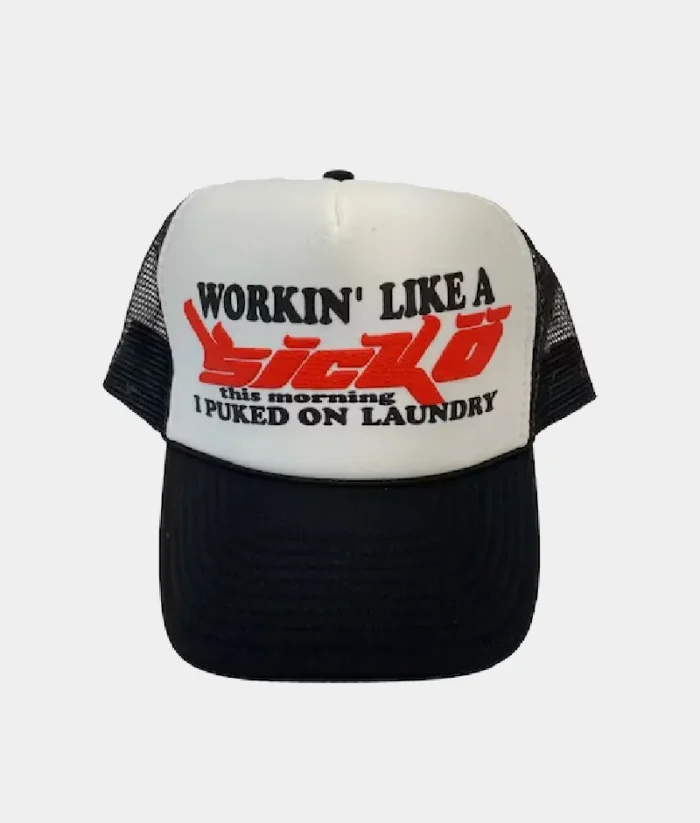 Sicko Laundry Trucker Hat Black White 2