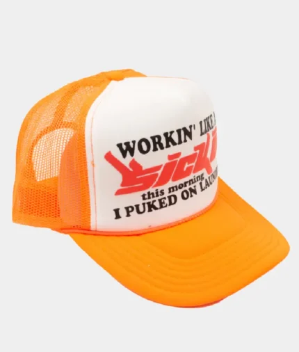 Sicko Laundry Trucker Hat Orange White 1