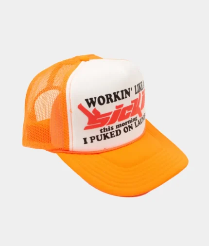 Sicko Laundry Trucker Hat Orange White 2